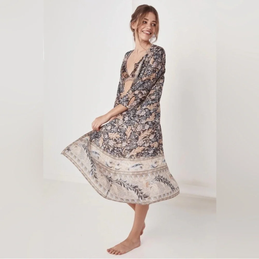 Spell & The Gypsy Oasis Paisley Floral Duster Size Small Medium - Picture 10 of 11